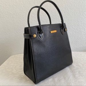 Burberry black leather tote
